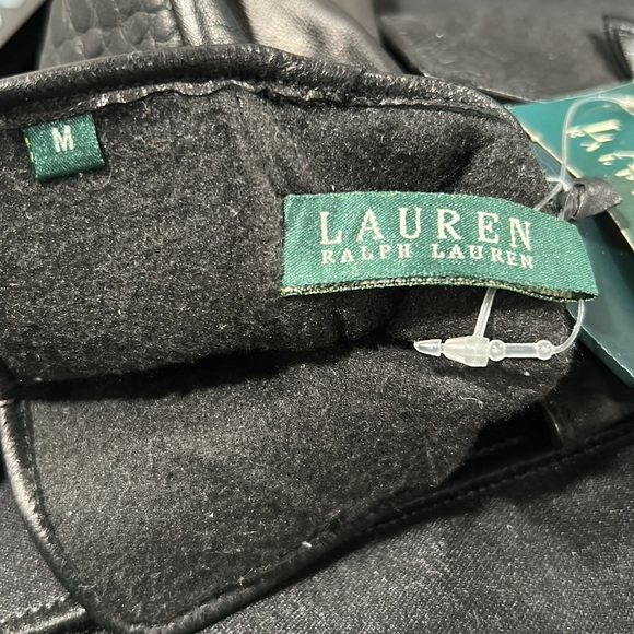Lauren Ralph Lauren Black Gloves with Bow Detail - Picture 3 of 4
